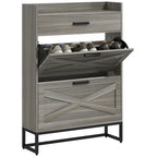 Casual Style Hall Tree Entryway Bench with Rattan Door Shelves and Shoe Cabinets, SOLID WOOD Feet