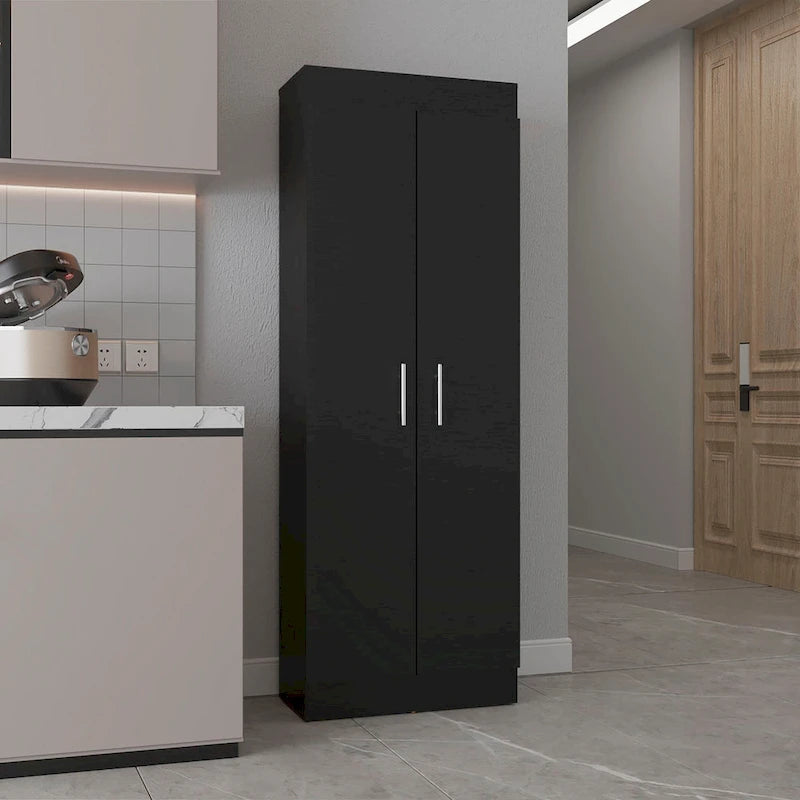 Armoire de rangement à 5 étagères, blanche, pour garde-manger