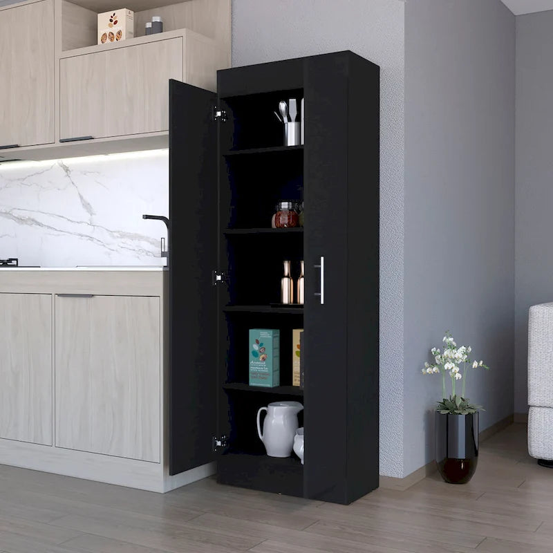 Armoire de rangement à 5 étagères, blanche, pour garde-manger