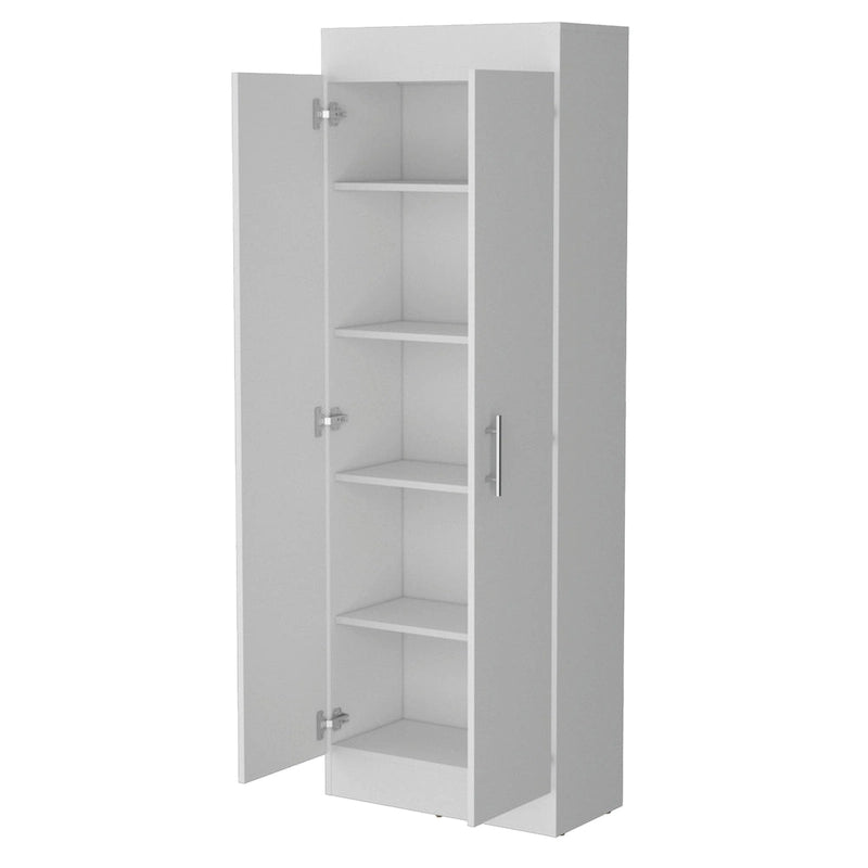 Armoire de rangement à 5 étagères, blanche, pour garde-manger