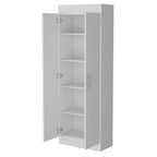 Armoire de rangement à 5 étagères, blanche, pour garde-manger