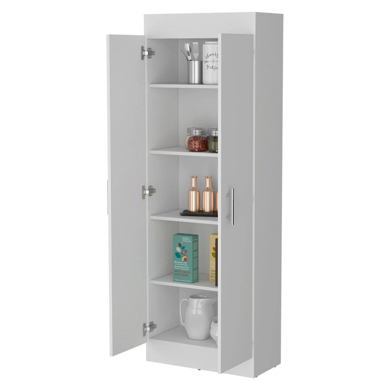 Armoire de rangement à 5 étagères, blanche, pour garde-manger