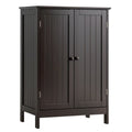 Gymax Armoire de rangement de salle de bain à double porte Meuble de cuisine pour chaussures