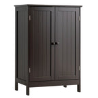 Gymax Armoire de rangement de salle de bain à double porte Meuble de cuisine pour chaussures