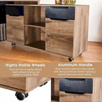 Classeur mobile latéral grand modèle 47" avec roulettes et support d'imprimante