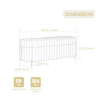 Banc de rangement ottoman surdimensionné de 49,2 pouces, repose-pieds moderne avec pieds en métal