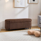 Banc de rangement ottoman surdimensionné de 49,2 pouces, repose-pieds moderne avec pieds en métal