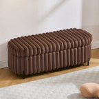 Banc de rangement ottoman surdimensionné de 49,2 pouces, repose-pieds moderne avec pieds en métal