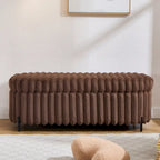 Banc de rangement ottoman surdimensionné de 49,2 pouces, repose-pieds moderne avec pieds en métal