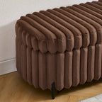 Banc de rangement ottoman surdimensionné de 49,2 pouces, repose-pieds moderne avec pieds en métal