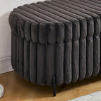 Banc de rangement ottoman surdimensionné de 49,2 pouces, repose-pieds moderne avec pieds en métal