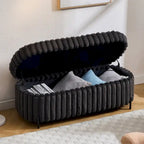 Banc de rangement ottoman surdimensionné de 49,2 pouces, repose-pieds moderne avec pieds en métal