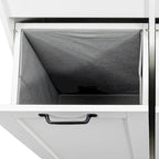 Meuble de rangement haut de salle de bain avec portes et étagère, meuble de salle de bain autoportant, panier à linge inclinable