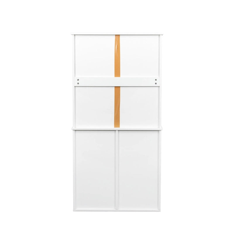 Meuble de rangement haut de salle de bain avec portes et étagère, meuble de salle de bain autoportant, panier à linge inclinable