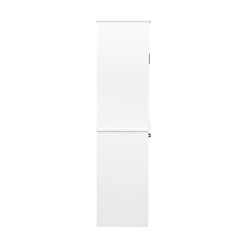 Meuble de rangement haut de salle de bain avec portes et étagère, meuble de salle de bain autoportant, panier à linge inclinable