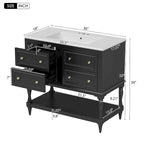 Ensemble Meuble-lavabo de salle de bain 36 pouces avec évier, évier en céramique sous plan, meuble-lavabo autoportant avec 4 tiroirs