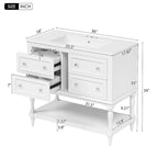 Ensemble Meuble-lavabo de salle de bain 36 pouces avec évier, évier en céramique sous plan, meuble-lavabo autoportant avec 4 tiroirs