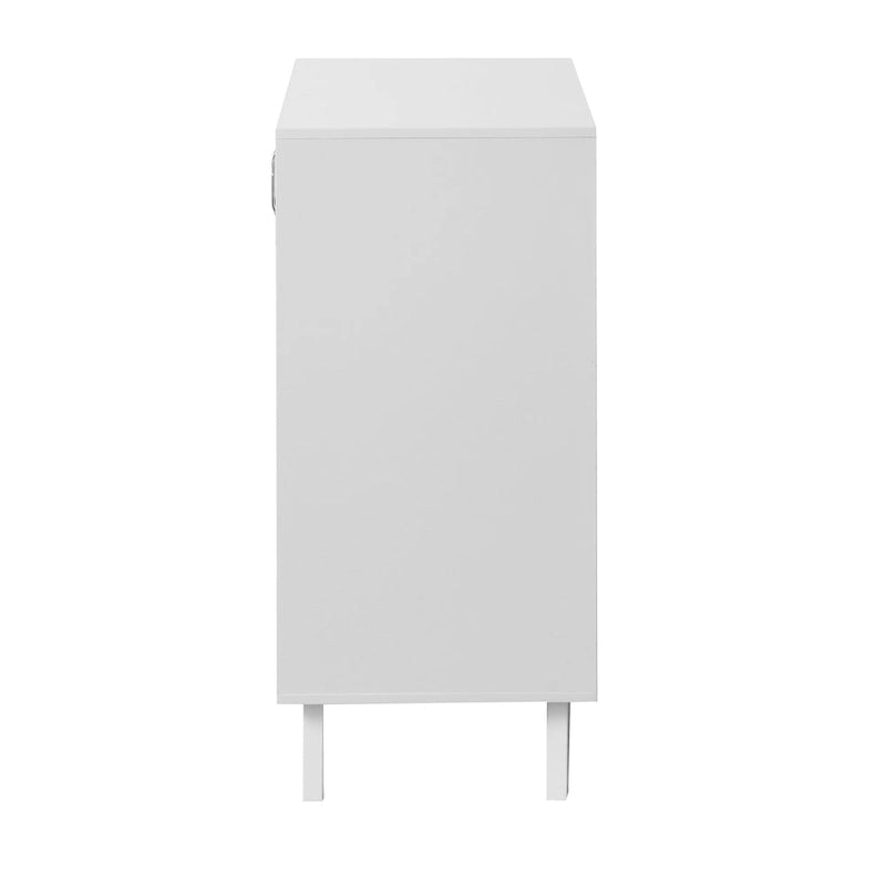 Meuble de rangement de salle de bain moderne avec portes en verre et étagère réglable
