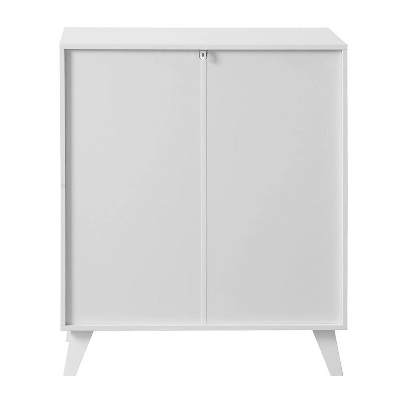 Meuble de rangement de salle de bain moderne avec portes en verre et étagère réglable