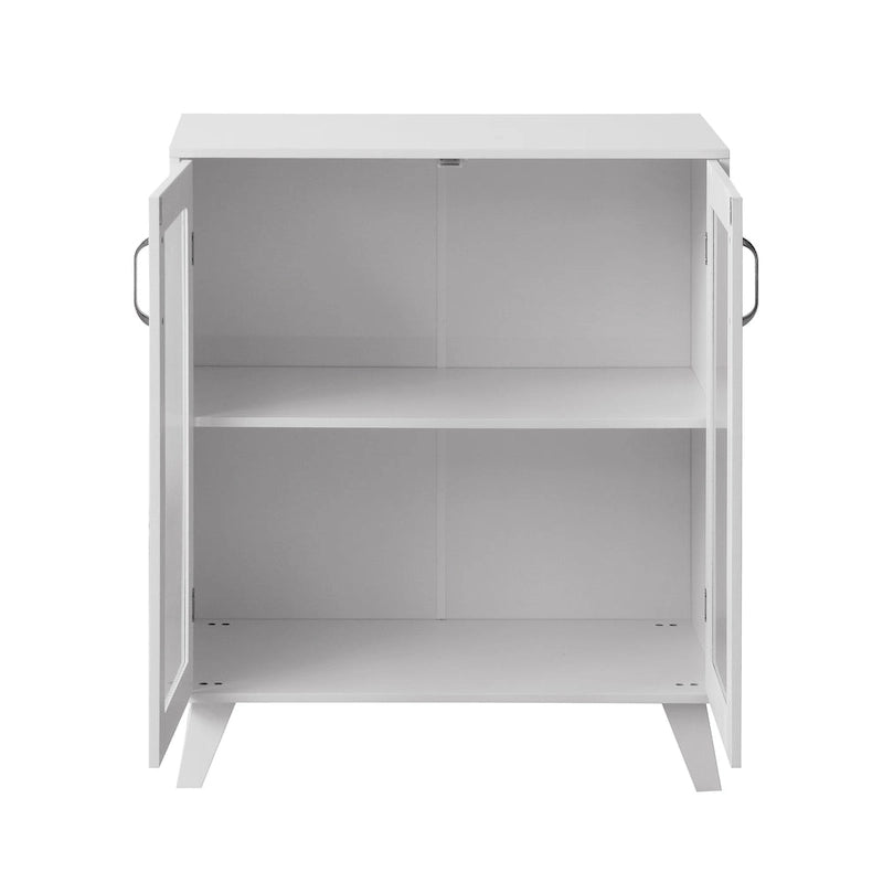 Meuble de rangement de salle de bain moderne avec portes en verre et étagère réglable