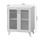 Meuble de rangement de salle de bain moderne avec portes en verre et étagère réglable