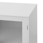 Meuble de rangement de salle de bain moderne avec portes en verre et étagère réglable