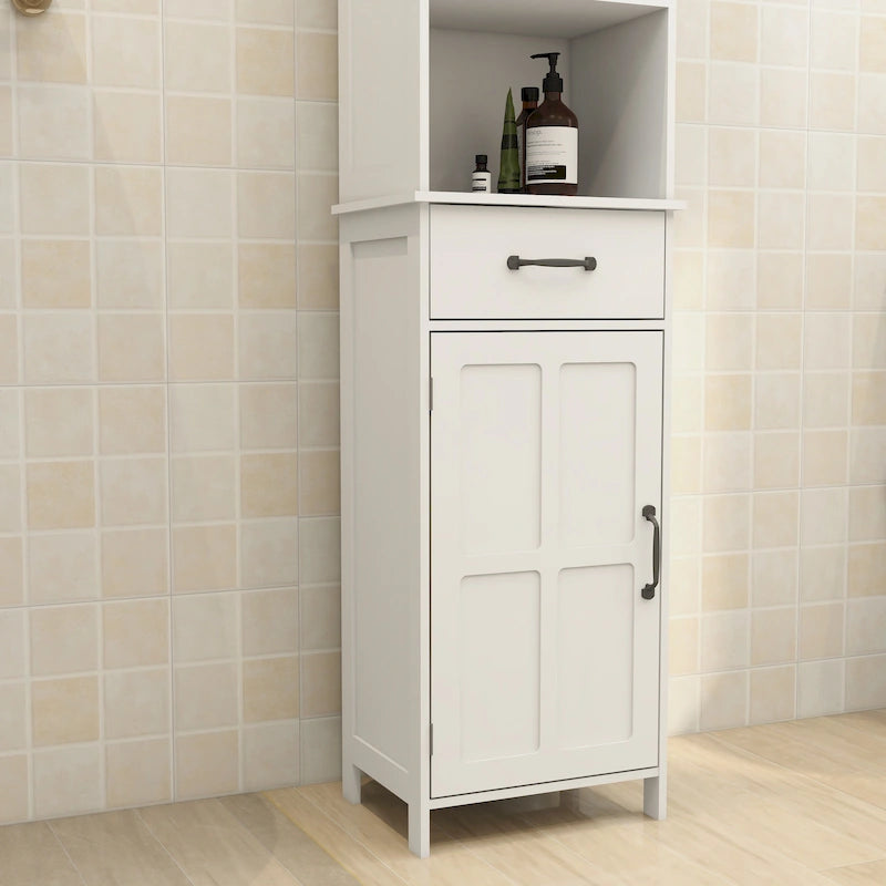 Meuble bas avec 1 porte et 1 tiroir - Blanc