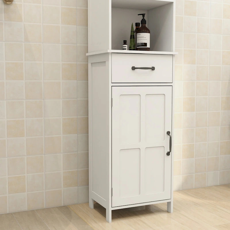 Meuble bas avec 1 porte et 1 tiroir - Blanc
