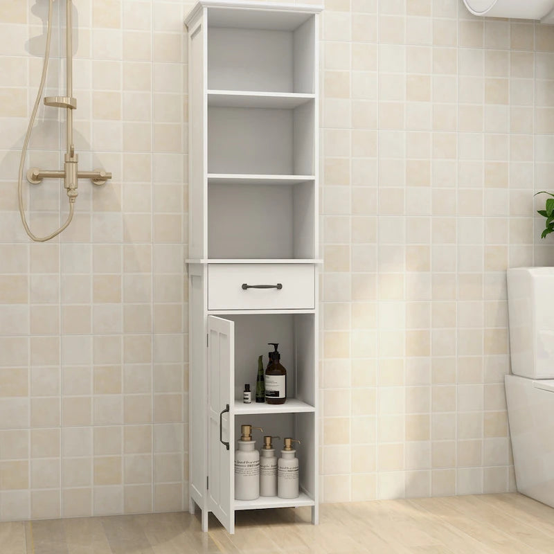 Meuble bas avec 1 porte et 1 tiroir - Blanc