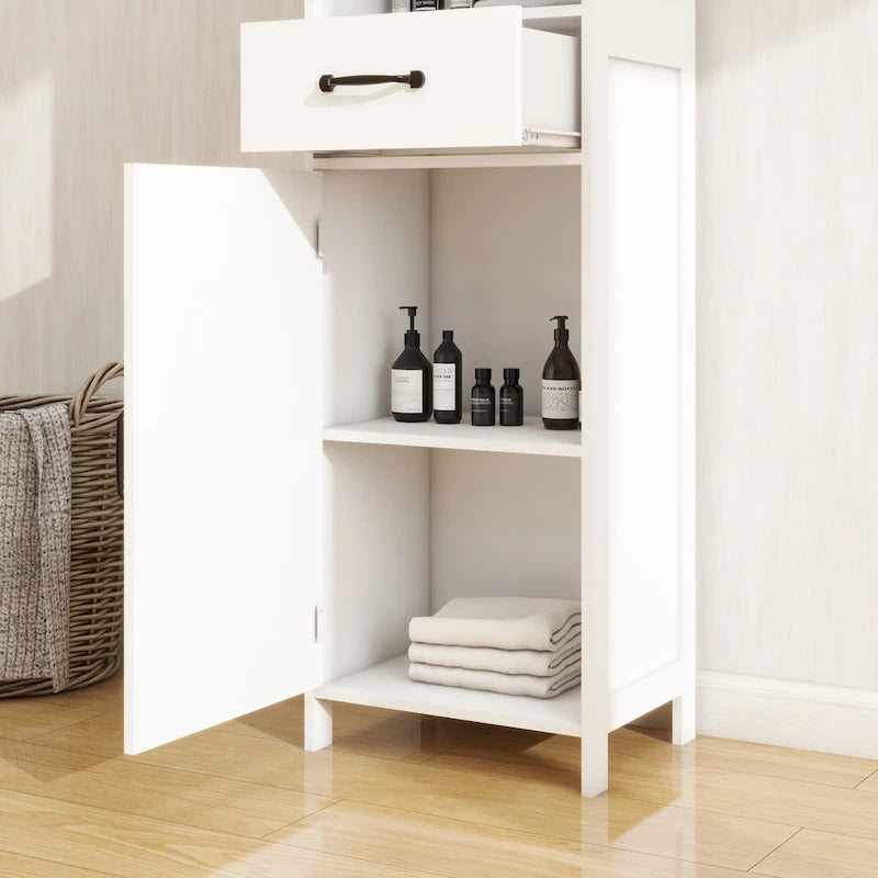 Meuble bas avec 1 porte et 1 tiroir - Blanc