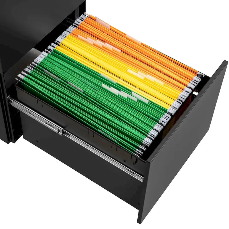 Classeur de bureau roulant à 2 tiroirs avec serrure, avec roues anti-basculement