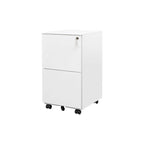 Classeur de bureau roulant à 2 tiroirs avec serrure, avec roues anti-basculement