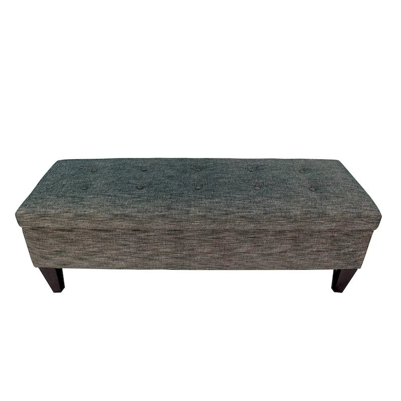 Banc de rangement ottoman long rembourré capitonné