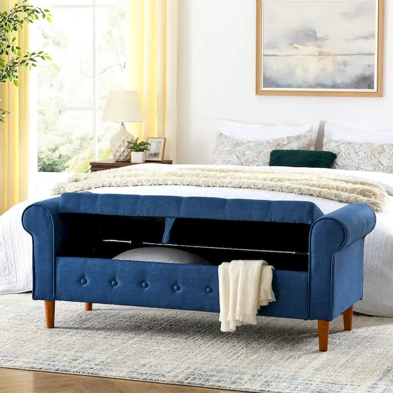Banc de rangement capitonné 62 po à 2 places