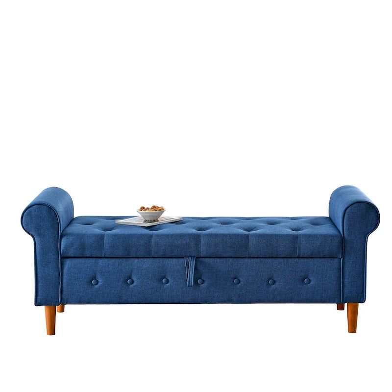 Banc de rangement capitonné 62 po à 2 places