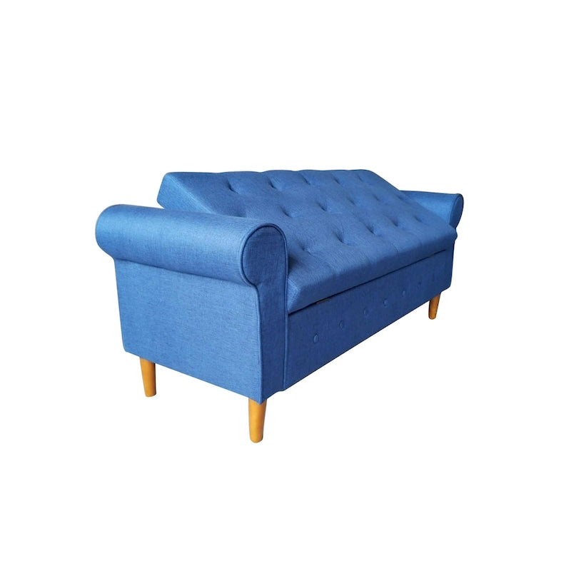 Banc de rangement capitonné 62 po à 2 places