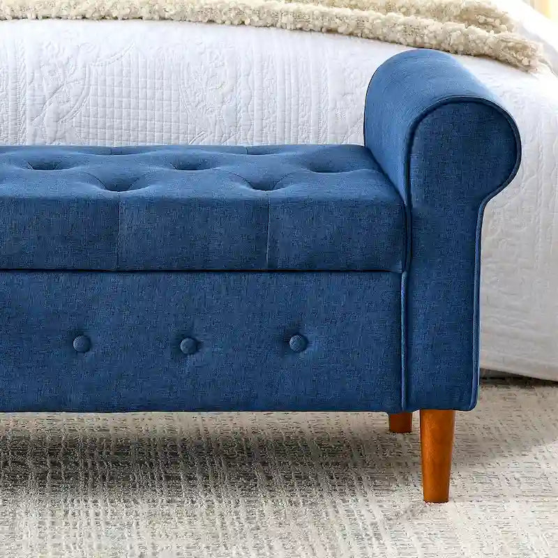 Banc de rangement capitonné 62 po à 2 places