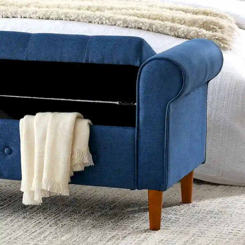 Banc de rangement capitonné 62 po à 2 places
