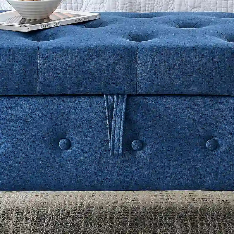 Banc de rangement capitonné 62 po à 2 places