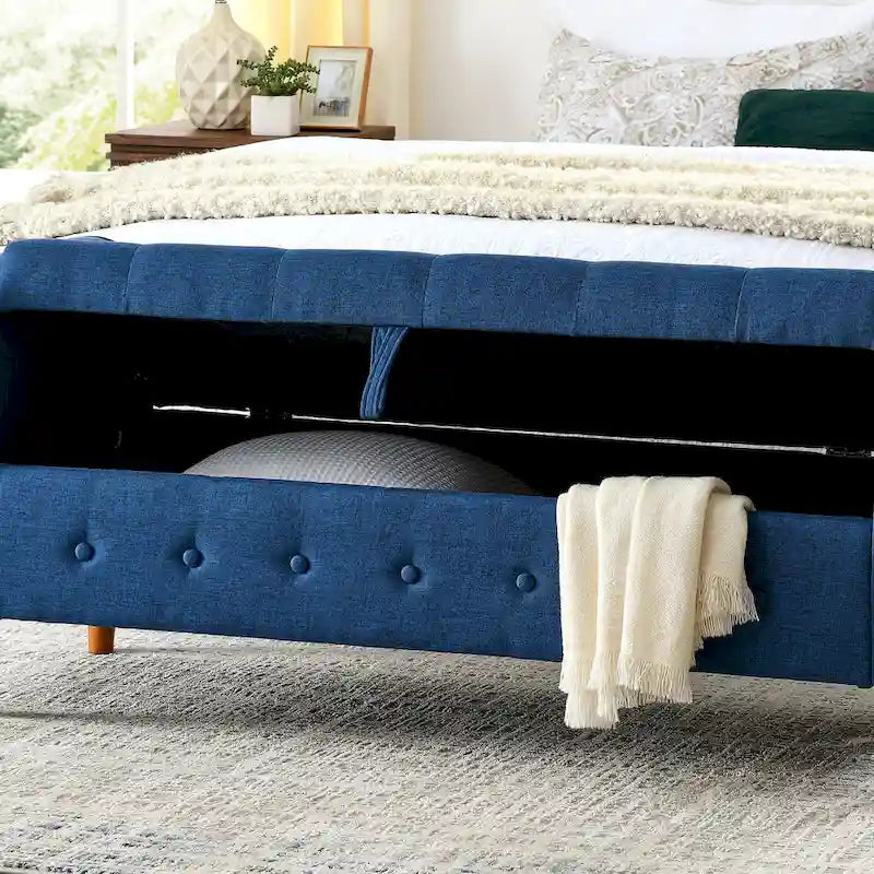 Banc de rangement capitonné 62 po à 2 places