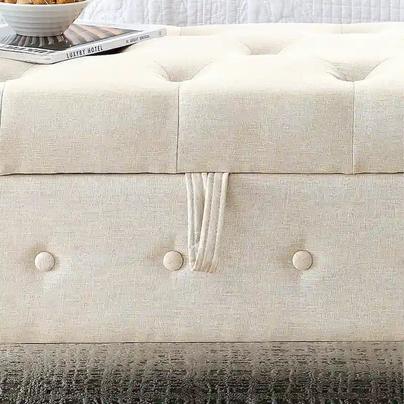 Banc de rangement capitonné 62 po à 2 places