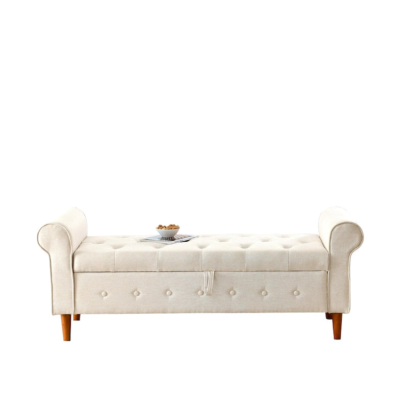 Banc de rangement capitonné 62 po à 2 places