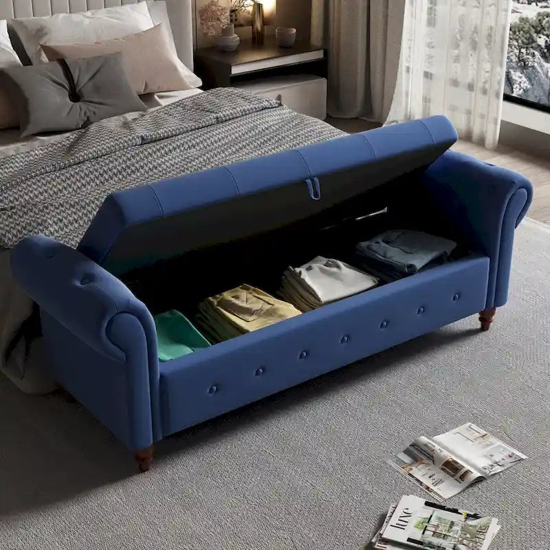 Banc de lit 63 po en tissu crème
