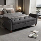 Banc de lit 63 po en tissu crème
