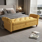 Banc de lit 63 po en tissu crème