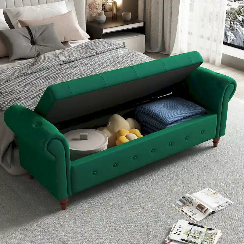 Banc de lit 63 po en tissu crème