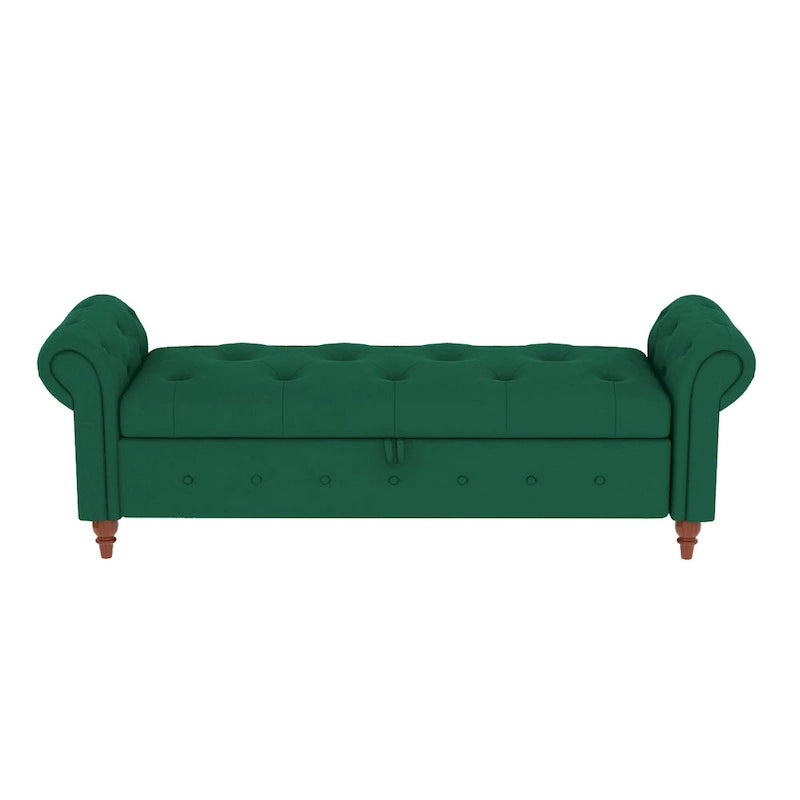 Banc de lit 63 po en tissu crème