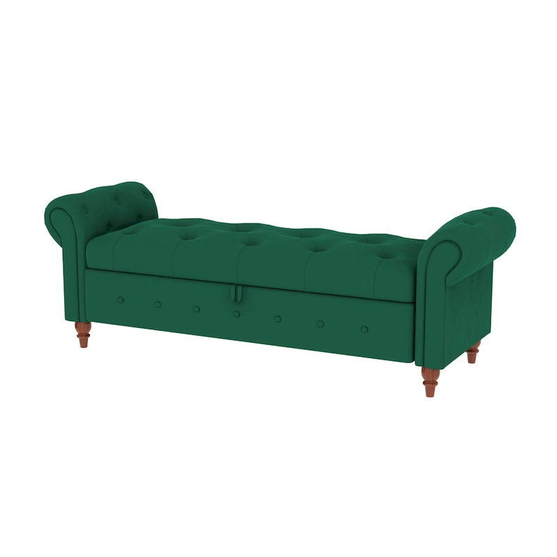 Banc de lit 63 po en tissu crème