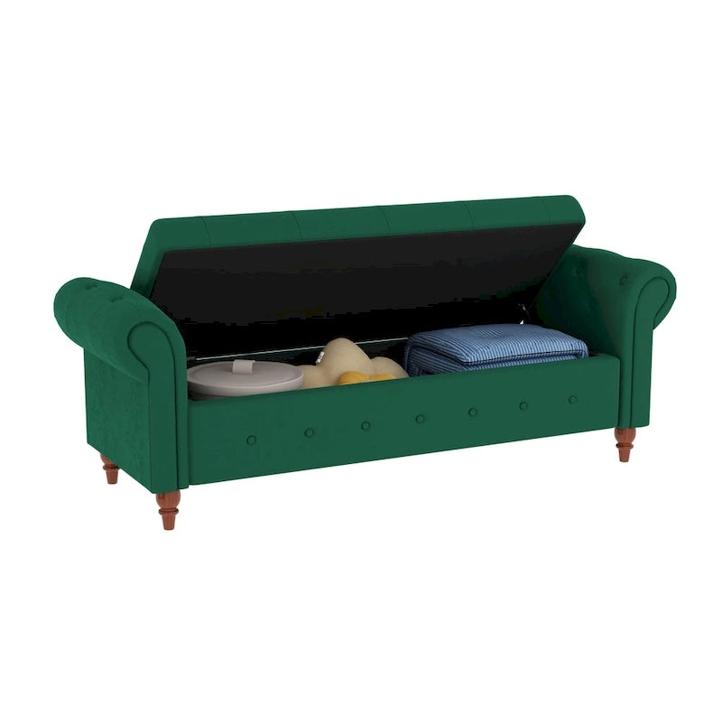Banc de lit 63 po en tissu crème
