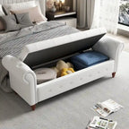 Banc de lit 63 po en tissu crème
